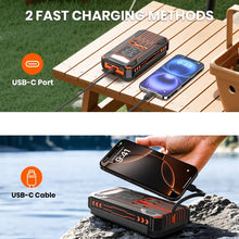 Load image into Gallery viewer, 20000mAh Solar Power Bank with Foldable Panels, Wireless Charging & LED Flashlight
