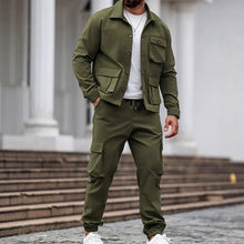 Load image into Gallery viewer, Men’s Retro Jacket & Cargo Pants 2-Piece Set