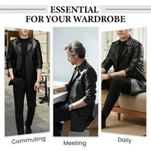 Load image into Gallery viewer, Men's Mid-Length Faux Leather Coat