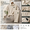 Beige Polo Tracksuit Set