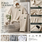 Beige Polo Tracksuit Set
