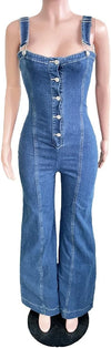 High Waist Denim Jumpsuit
