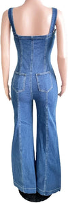 High Waist Denim Jumpsuit