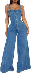 High Waist Denim Jumpsuit