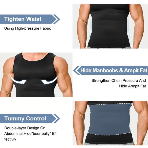 🔥Men's Sleeveless Solid Shapewear Undershirt