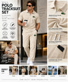 Beige Polo Tracksuit Set