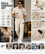 Beige Polo Tracksuit Set