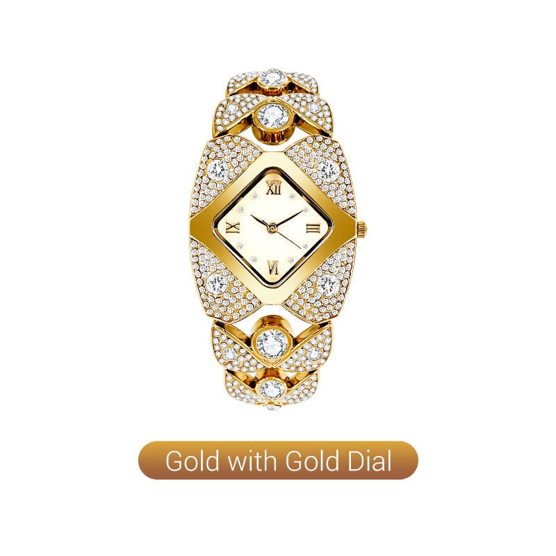 Retro Quartz Watch with Sparkling Rhinestones⌚