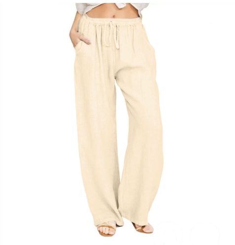 Women's Summer Linen Cotton Wide Leg Pants