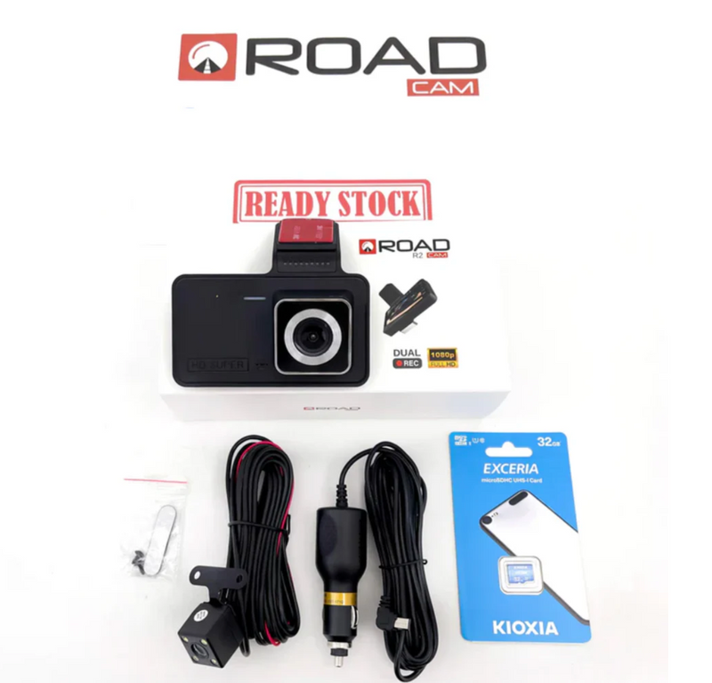 Dual-lens dashcam with 1080P HD & night vision - 170° wide angle