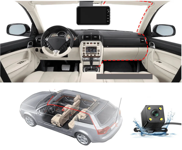 Dual-lens dashcam with 1080P HD & night vision - 170° wide angle