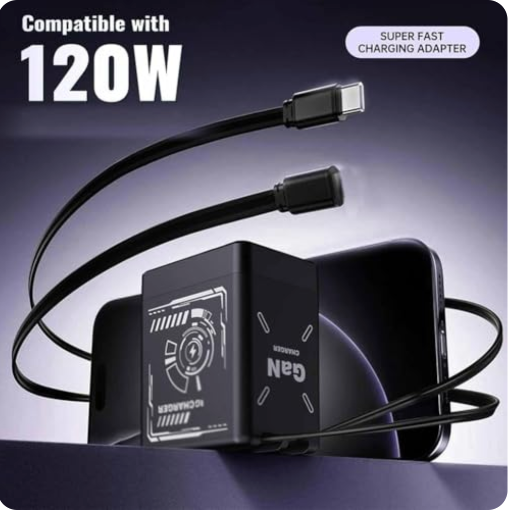 W&O 2-in-1 GaN Compatible with 120w Fast Charger