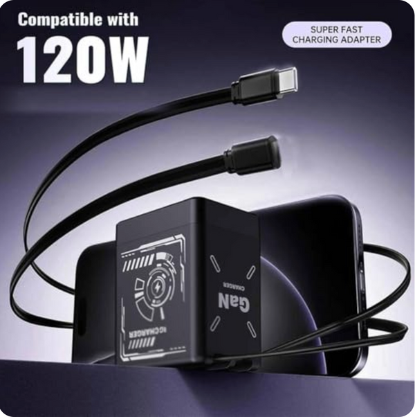 W&O 2-in-1 GaN Compatible with 120w Fast Charger