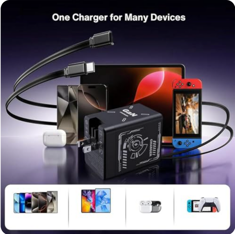 W&O 2-in-1 GaN Compatible with 120w Fast Charger