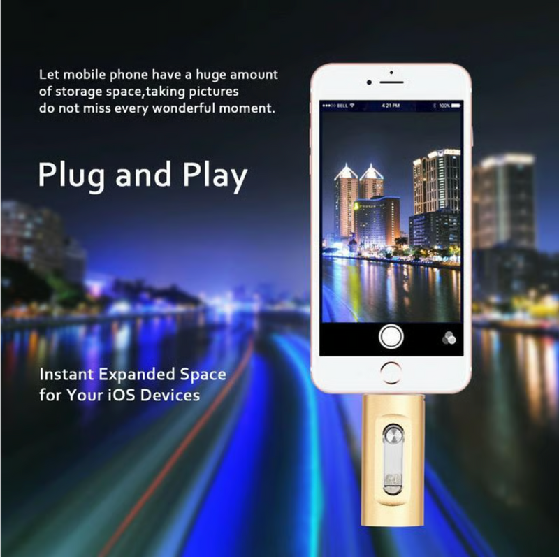 3 in 1 Flash Drive, Portable High Speed USB 3.0 Memory Storage