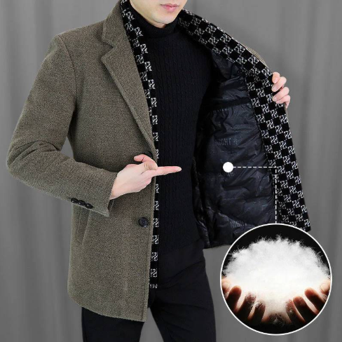 ❄️Men's Tweed Jacket with White Duck Down Lining