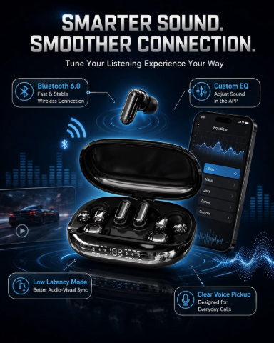 3-in-1 Bluetooth Wireless Earbuds with Charging Power Bank Case