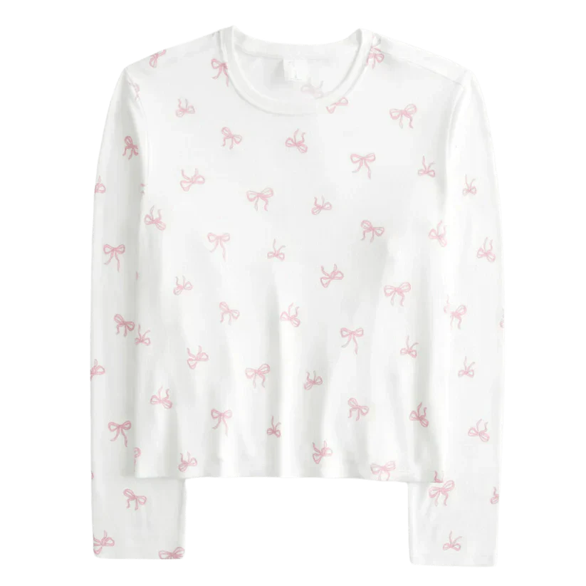 Bow Patterned Pajamas Set