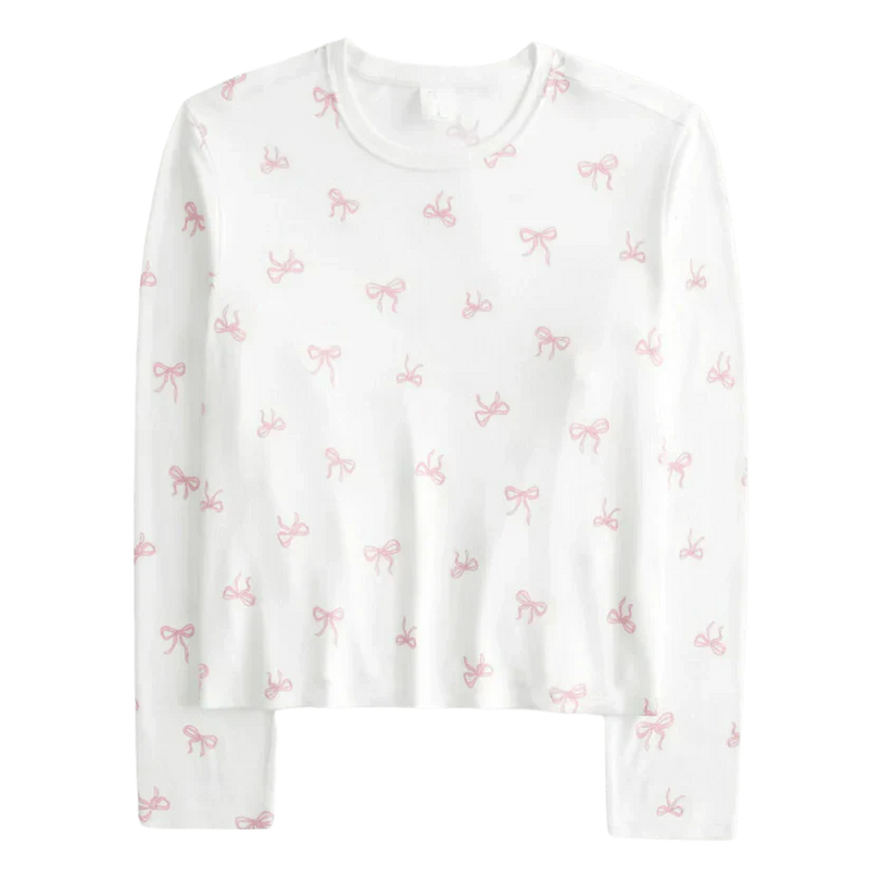 Bow Patterned Pajamas Set