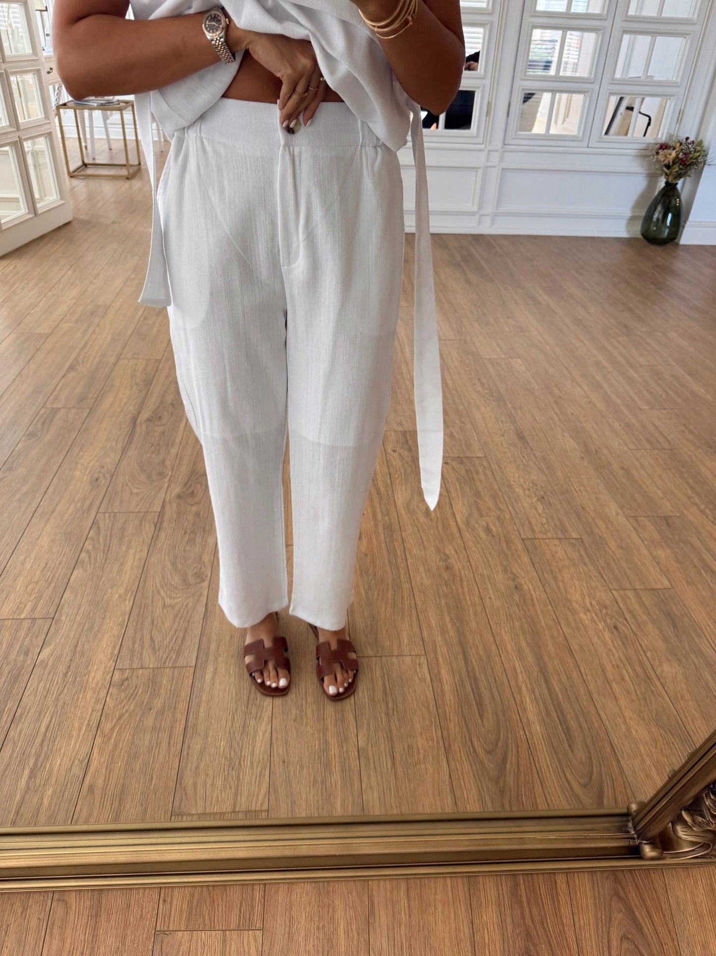 Orika Shoulder Twist Blouse-Pants Russian Suit