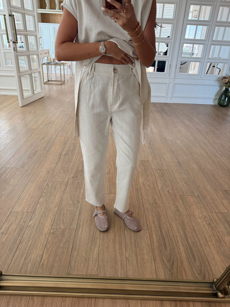 Orika Shoulder Twist Blouse-Pants Russian Suit