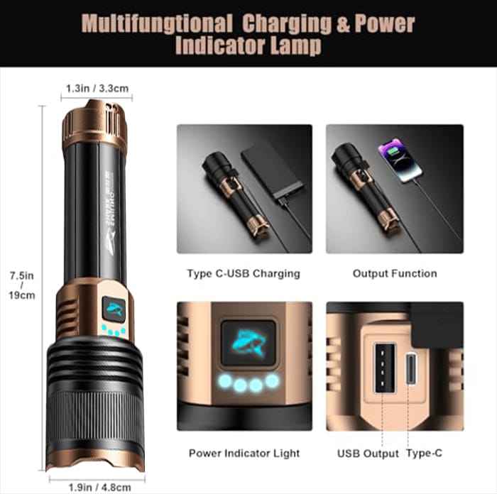 SKYFIRE LED Flashlights High Lumens with Ignition Lens