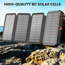 Load image into Gallery viewer, 20000mAh Solar Power Bank with Foldable Panels, Wireless Charging &amp; LED Flashlight
