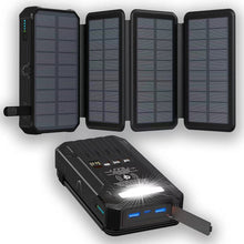 Load image into Gallery viewer, 20000mAh Solar Power Bank with Foldable Panels, Wireless Charging &amp; LED Flashlight
