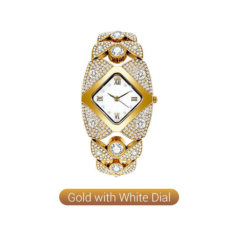 Retro Quartz Watch with Sparkling Rhinestones⌚