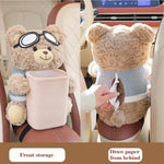 Plush Bear Car Trash Can (Pack Of 2pcs)