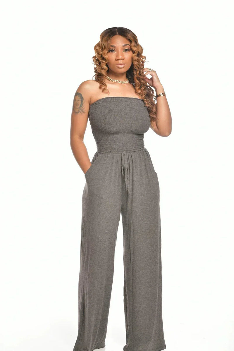 The newest strapless jumpsuit