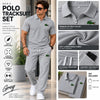 Beige Polo Tracksuit Set