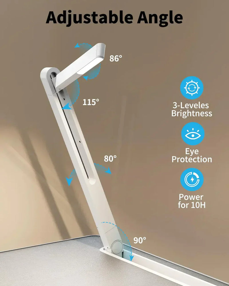 Adjustable Laptop Bed Desk with LED Lamp & Foldable Design (60cm)