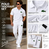 Beige Polo Tracksuit Set
