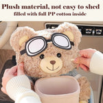 Plush Bear Car Trash Can (Pack Of 2pcs)