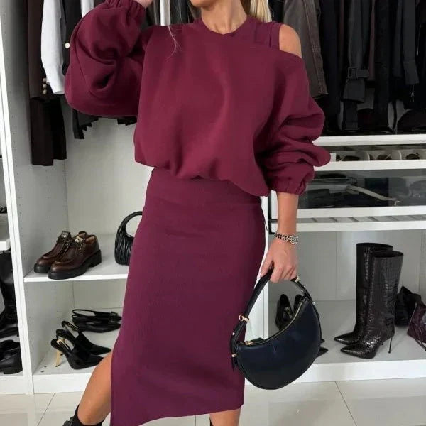 Ladies Top & Sleeveless Dress 2 Piece Set