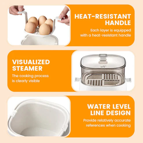 Mini Multi-Functional Egg Cooker Set with Smart Touch Panel