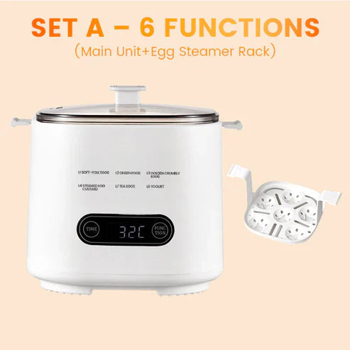 Mini Multi-Functional Egg Cooker Set with Smart Touch Panel