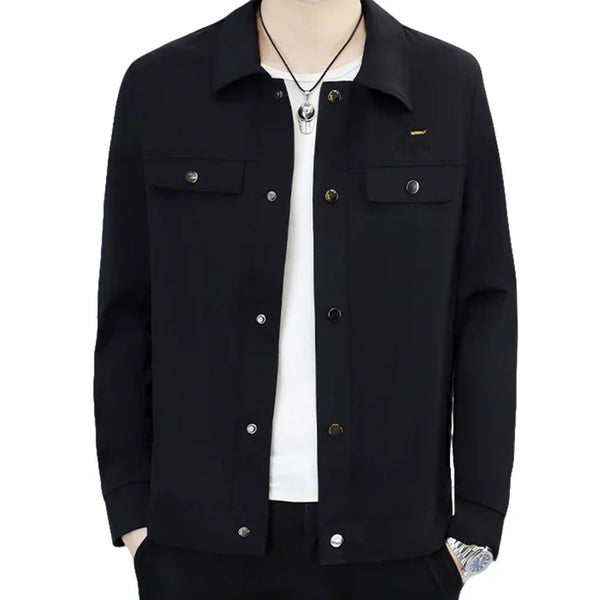 Men's Windproof Lightweight Button-Down Jacket