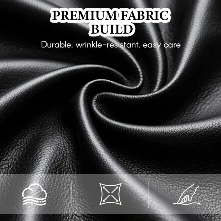 Men's Mid-Length Faux Leather Coat